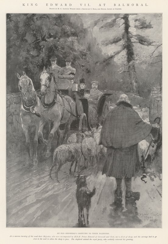 Koning Edward VII in Balmoral door Henry Charles Seppings Wright