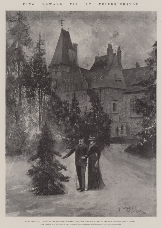 Koning Edward VII in Friedrichshof door Henry Charles Seppings Wright