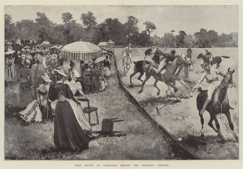 Polo wedstrijd in Ranelagh voor de koloniale bezoekers door Henry Charles Seppings Wright