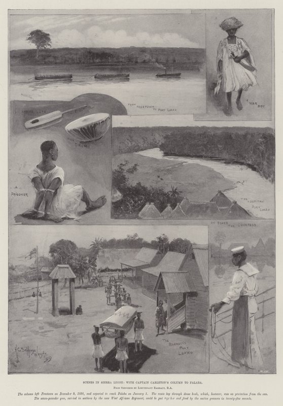 Scènes in Sierra Leone, met de Kolom van Kapitein Carleton naar Falaba door Henry Charles Seppings Wright