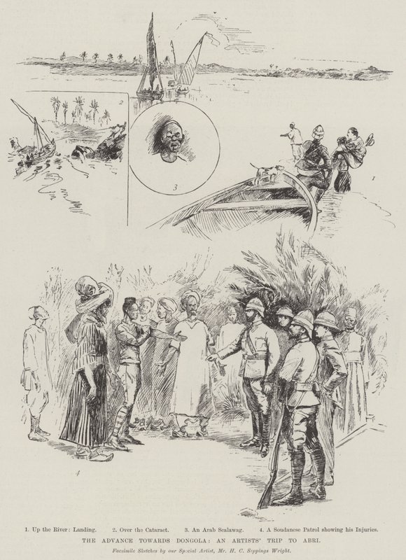 De opmars naar Dongola, een kunstenaarsreis naar Abri door Henry Charles Seppings Wright