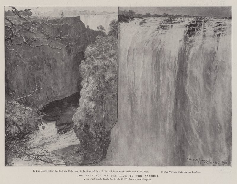 De nadering van de lijn naar de Zambezi door Henry Charles Seppings Wright