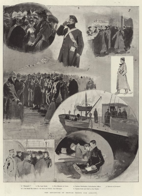 Het vertrek van Britse troepen naar Ashanti door Henry Charles Seppings Wright