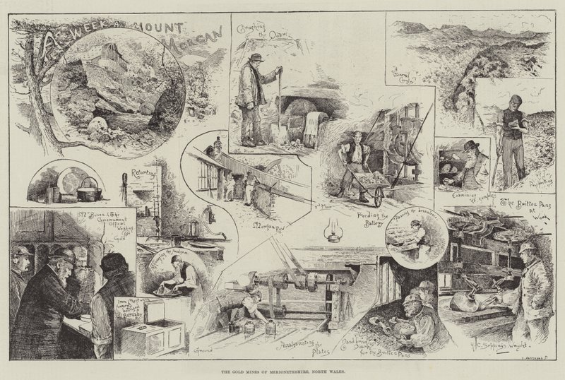 De goudmijnen van Merionethshire, Noord-Wales door Henry Charles Seppings Wright
