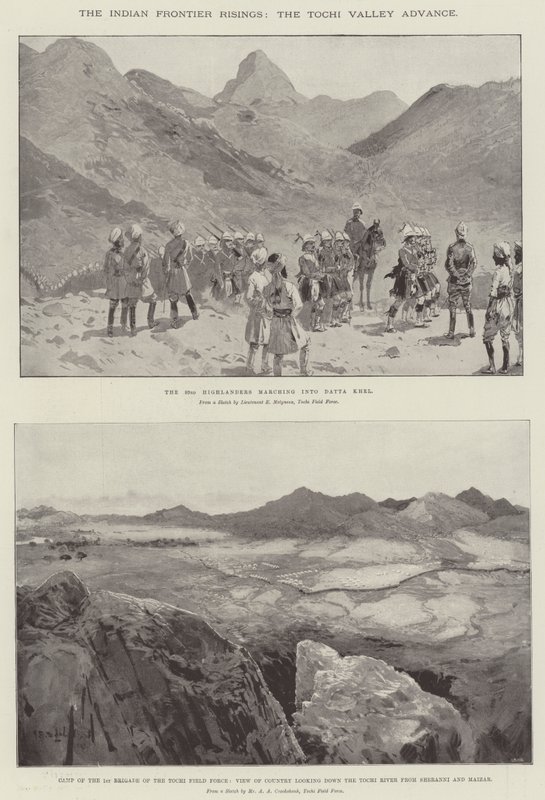 De opstanden aan de Indiase grens, de Tochi Valley Advance door Henry Charles Seppings Wright