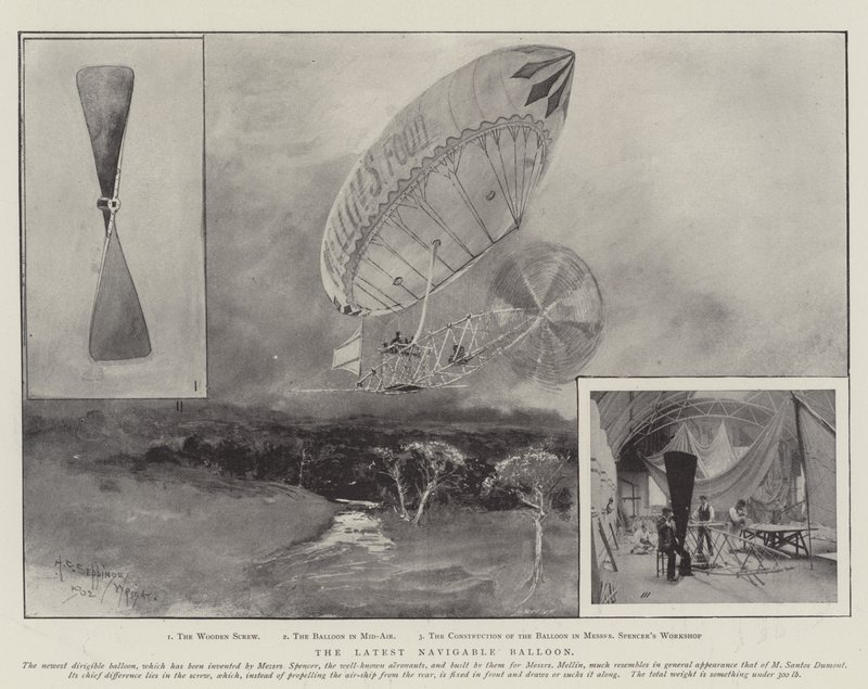 De nieuwste navigeerbare ballon door Henry Charles Seppings Wright