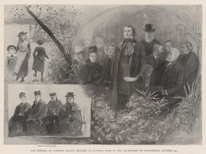 De Opening van de Lambeth Palace Gronden als een Openbaar Park door de Aartsbisschop van Canterbury, 24 oktober door Henry Charles Seppings Wright