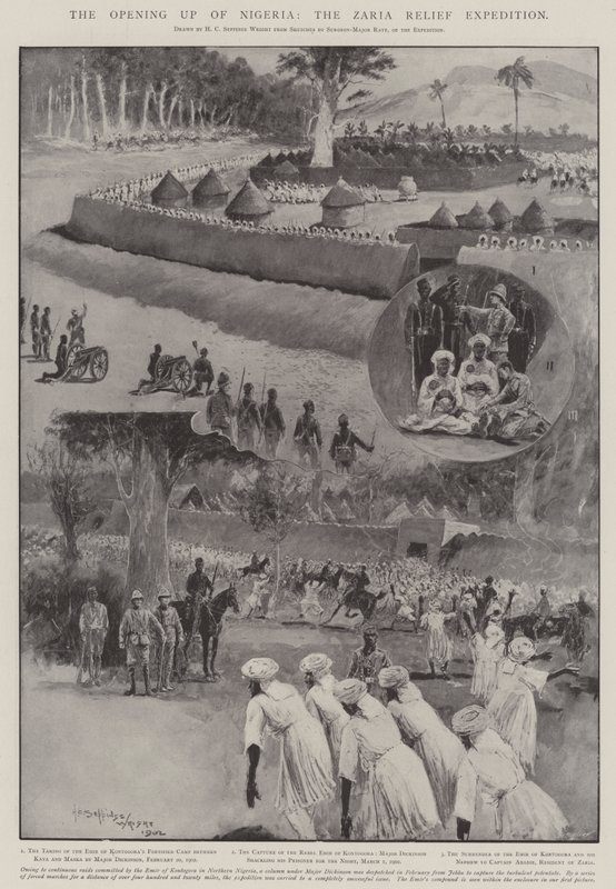 De opening van Nigeria, de Zaria Relief Expeditie door Henry Charles Seppings Wright