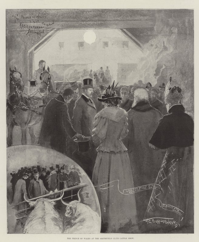 De Prins van Wales op de Smithfield Club Cattle Show door Henry Charles Seppings Wright