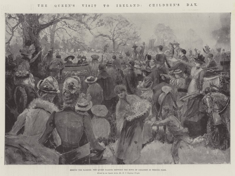 Het Bezoek van de Koningin aan Ierland, Kinderdag door Henry Charles Seppings Wright