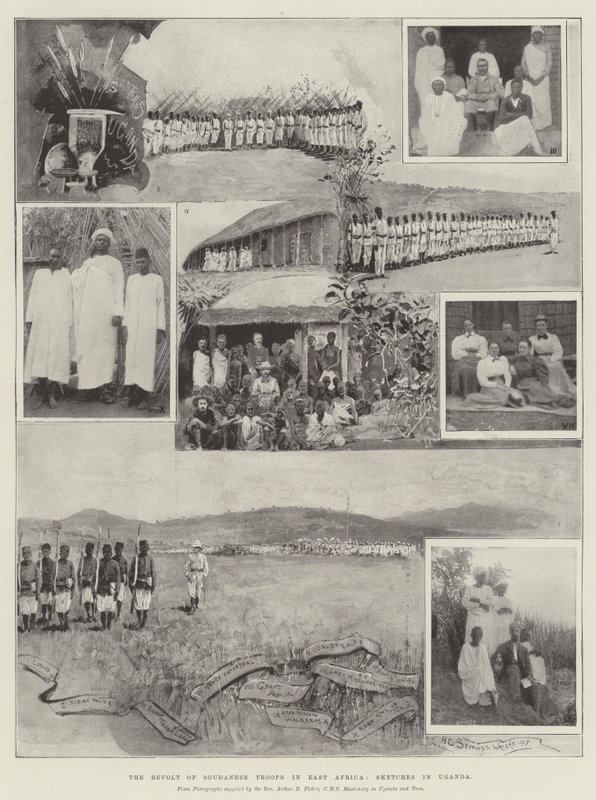 De Opstand van Soedanese Troepen in Oost-Afrika, Schetsen in Oeganda door Henry Charles Seppings Wright