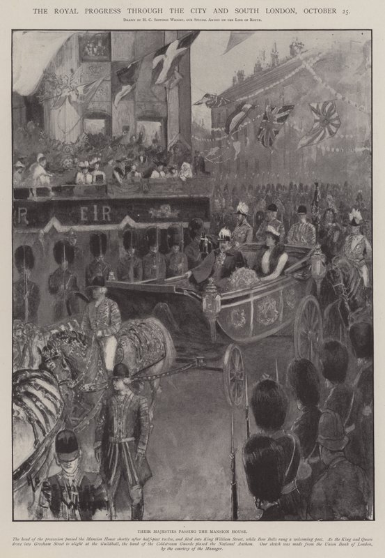 De koninklijke voortgang door de stad en Zuid-Londen, 25 oktober door Henry Charles Seppings Wright