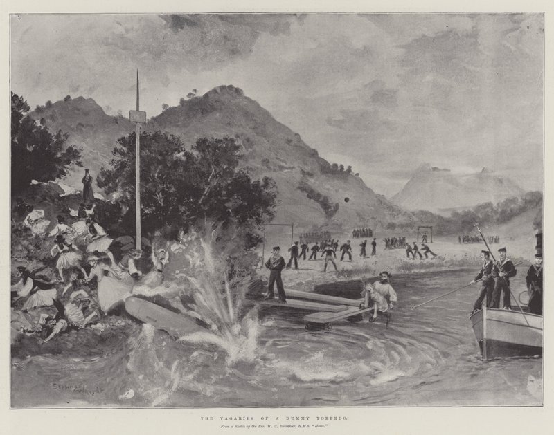 De grillen van een dummy-torpedo door Henry Charles Seppings Wright
