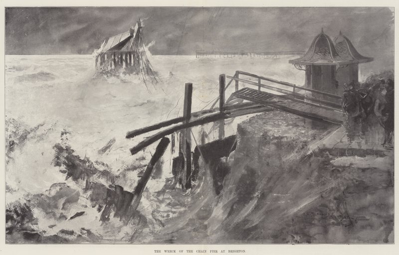 Het Wrak van de Kettingpier in Brighton door Henry Charles Seppings Wright