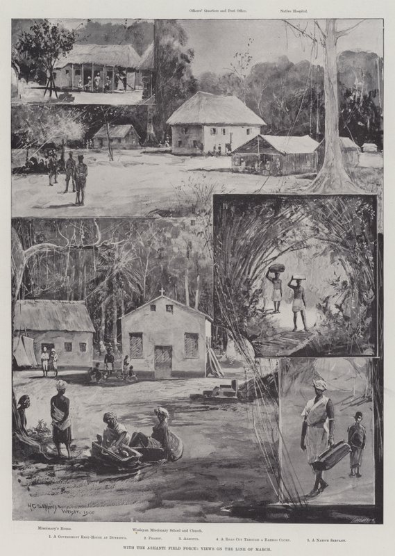 Met de Ashanti Field Force, uitzichten op de marsroute door Henry Charles Seppings Wright