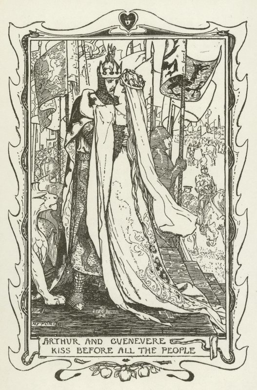Arthur en Guenevere kussen voor alle mensen door Henry Justice Ford