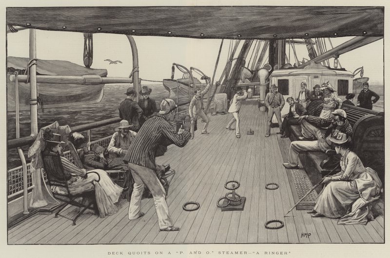 Deck Quoits op een P en O Stoomboot, A Ringer door Henry Marriott Paget