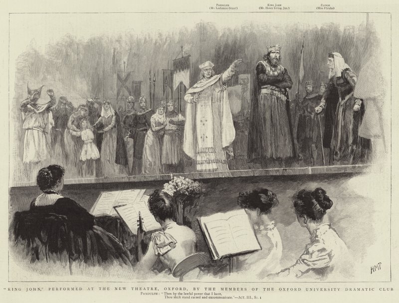 Koning Jan, uitgevoerd in het New Theatre, Oxford, door de leden van de Oxford University Dramatic Club door Henry Marriott Paget