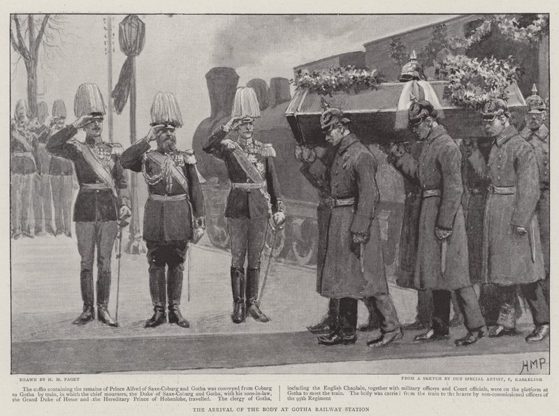 De overleden Prins Alfred van Saksen-Coburg en Gotha door Henry Marriott Paget