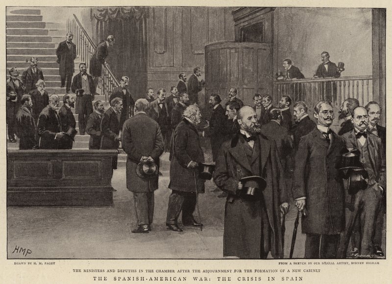 De Spaans-Amerikaanse Oorlog, de crisis in Spanje door Henry Marriott Paget