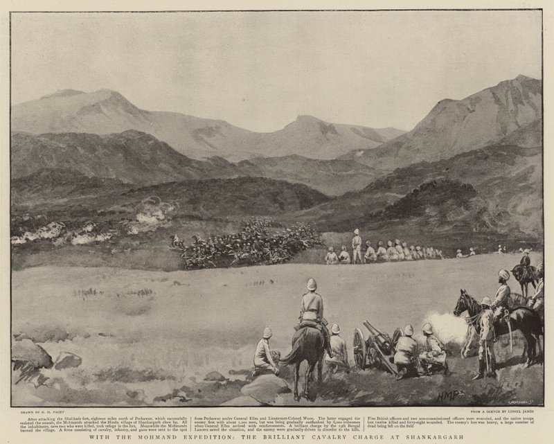 Met de Mohmand-expeditie, de briljante cavalerieaanval bij Shankargarh door Henry Marriott Paget