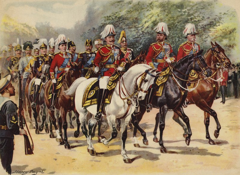Processie van negen koningen, begrafenis van koning Edward VII, 20 mei 1910 door Henry Payne
