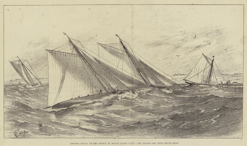 Openingswedstrijd van de Prince of Wales Yacht Club, de Jachten bij West Blyth Boei door Henry Spernon Tozer