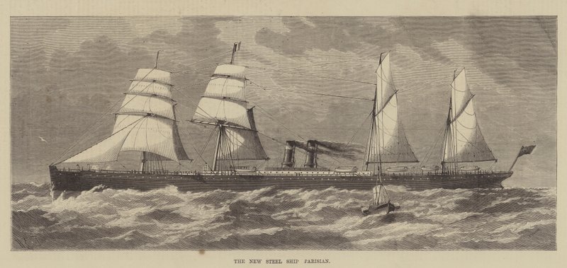 Het nieuwe stalen schip Parisian door Henry Spernon Tozer