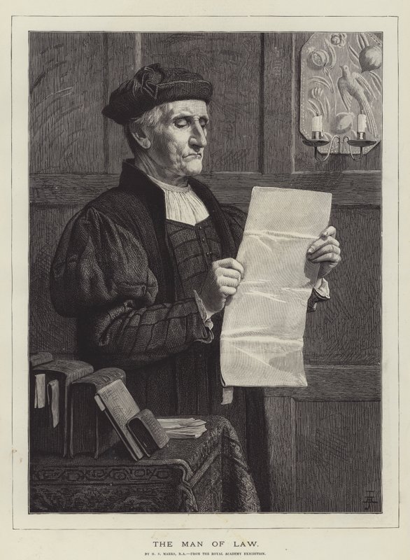 De Man van de Wet, van de Royal Academy Exhibition door Henry Stacey Marks