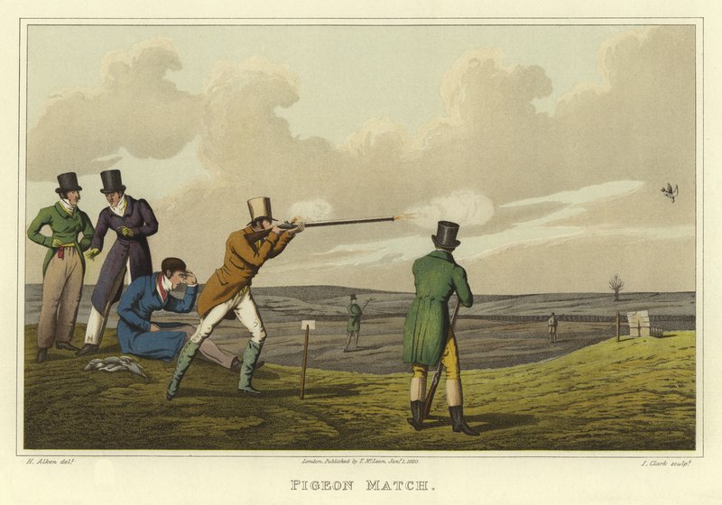 Duivenwedstrijd door Henry Thomas Alken