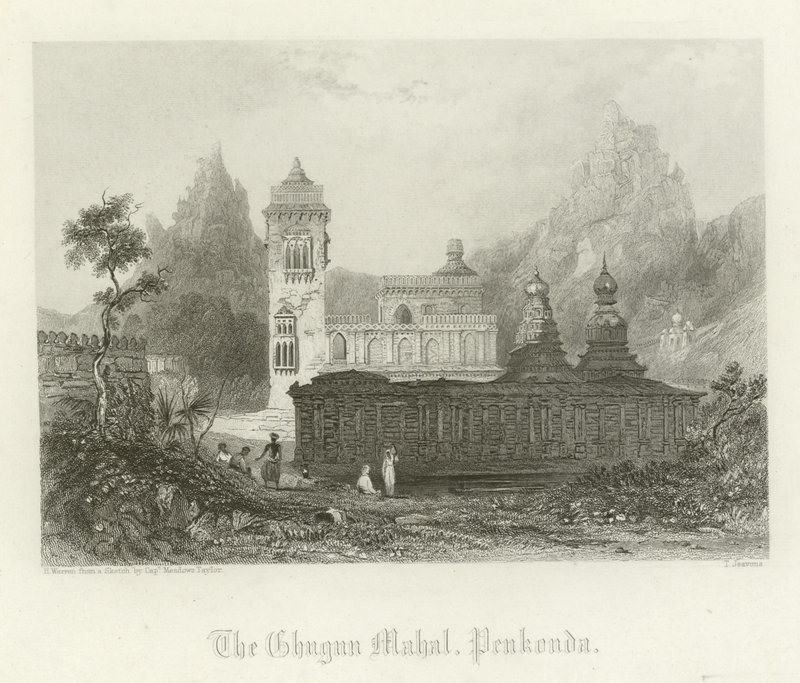 De Ghugun Mahal, Penukonda, India door Henry Warren