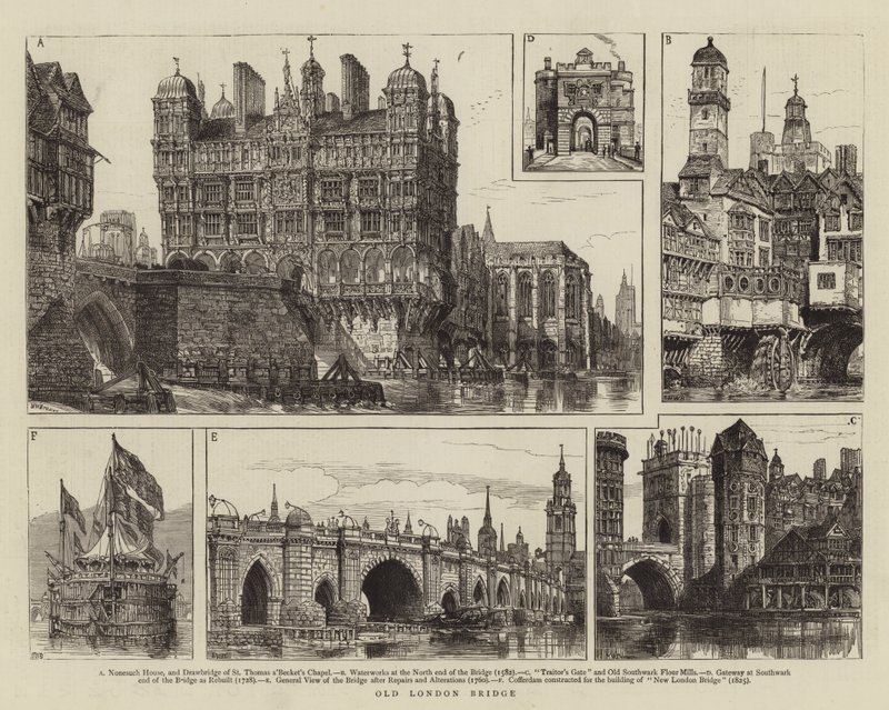 Oude Londen Brug door Henry William Brewer