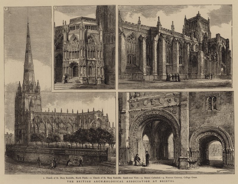 De Britse Archeologische Vereniging in Bristol door Henry William Brewer