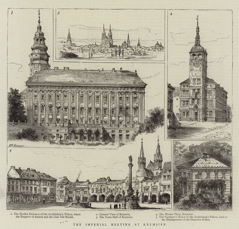 De keizerlijke bijeenkomst in Kremsier door Henry William Brewer