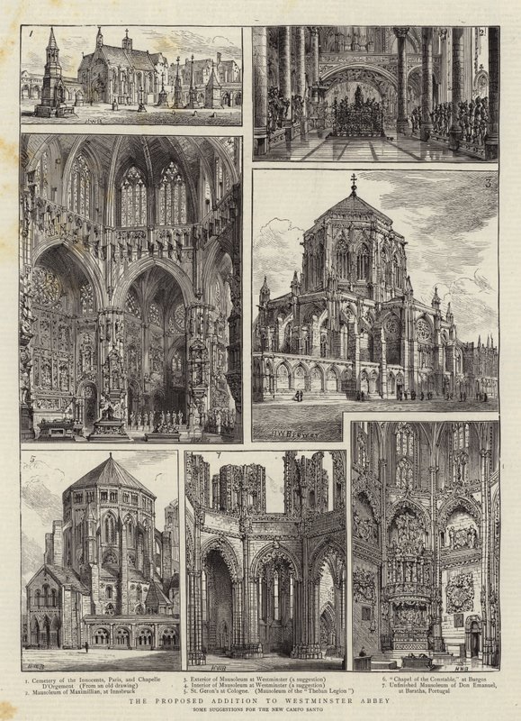 Het voorgestelde toevoeging aan Westminster Abbey door Henry William Brewer
