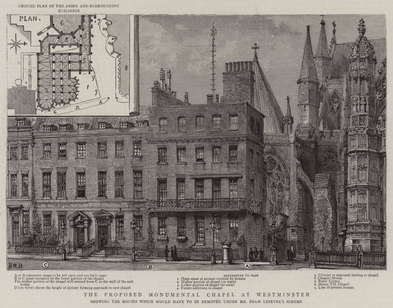 Het Voorgestelde Monumentale Kapel in Westminster door Henry William Brewer