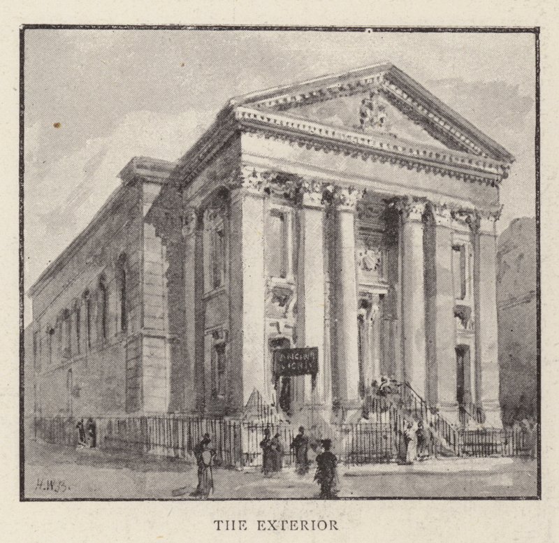 De Rooms-Katholieke Kerk van St Mary, Moorfields, City, die op het punt staat te worden afgebroken door Henry William Brewer