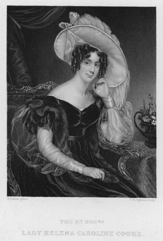 Lady Helena Caroline Cooke (gravure) door Henry (after) Collen