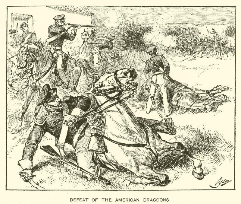 Nederlaag van de Amerikaanse Dragoons (litho) door Henry Alexander (after) Ogden