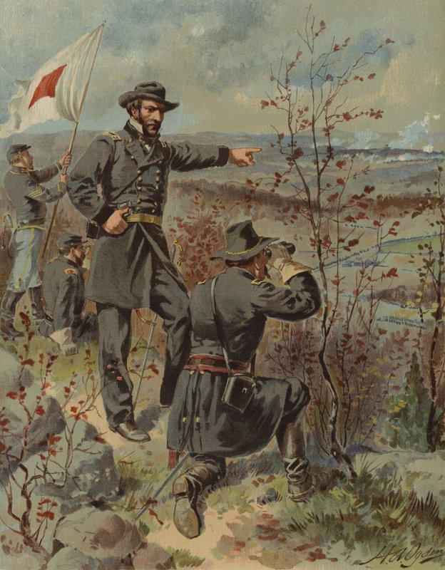 Generaal Sherman bij Kenesaw Mountain, Georgia, Amerikaanse Burgeroorlog, 4 oktober 1864 door Henry Alexander (after) Ogden