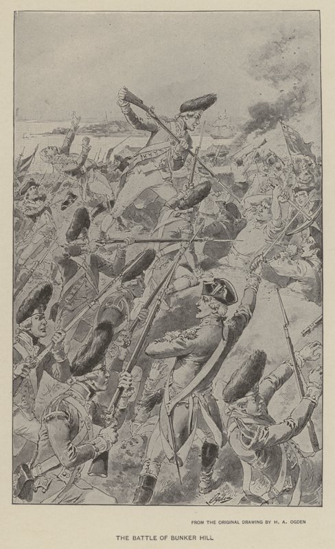 De slag bij Bunker Hill door Henry Alexander (after) Ogden