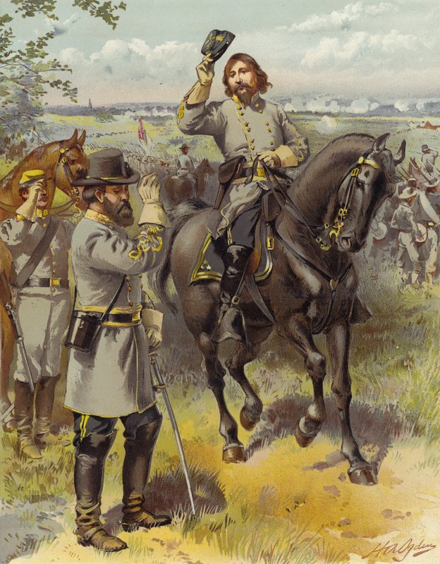 Generaal Pickett ontvangt het bevel om aan te vallen van Generaal Longstreet, Gettysburg; 3 juli 1863 door Henry Alexander Ogden