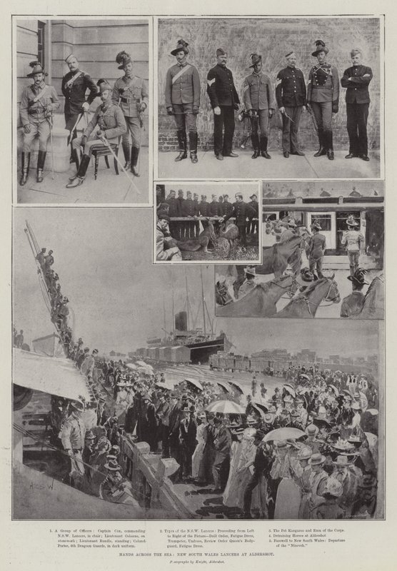 Handen over de zee, New South Wales Lancers in Aldershot door Henry Charles Seppings Wright