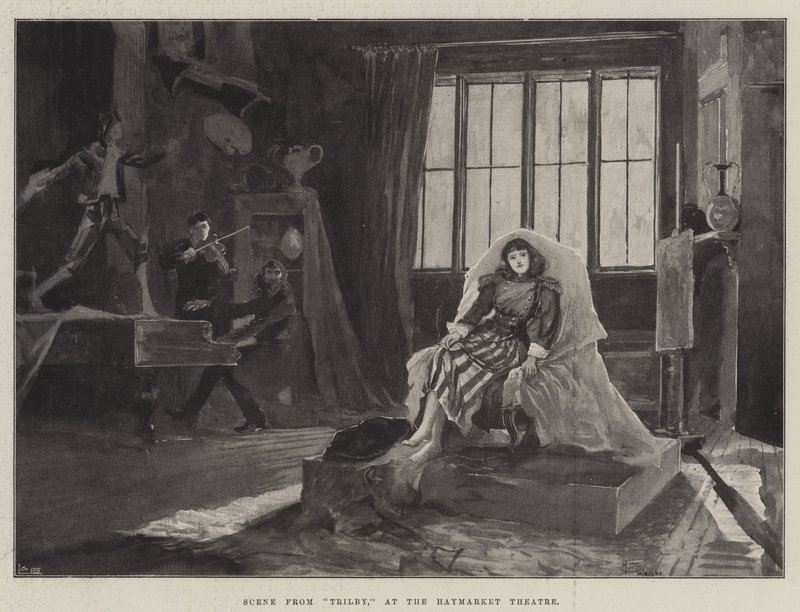 Scène uit Trilby, in het Haymarket Theatre door Henry Charles Seppings Wright