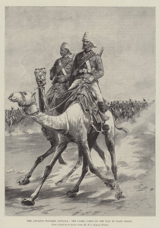De opmars naar Dongola, het kameelkorps op weg naar Wady Halfa door Henry Charles Seppings Wright