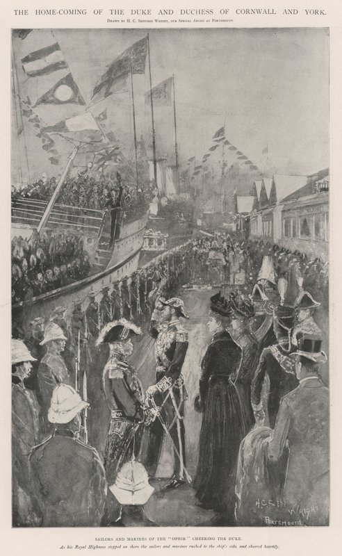 De Thuiskomst van de Hertog en Hertogin van Cornwall en York door Henry Charles Seppings Wright