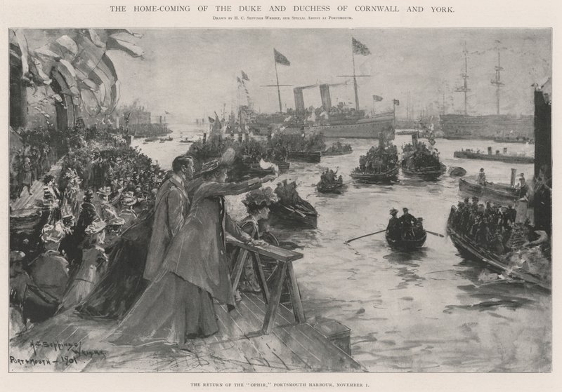 De Thuiskomst van de Hertog en Hertogin van Cornwall en York door Henry Charles Seppings Wright