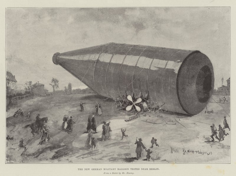 De Nieuwe Duitse Militaire Ballon getest nabij Berlijn door Henry Charles Seppings Wright