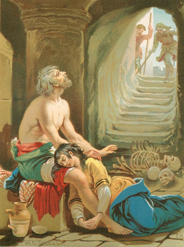 Wanhoop en zijn dochter in Kasteel Twijfel door Henry Courtney Selous
