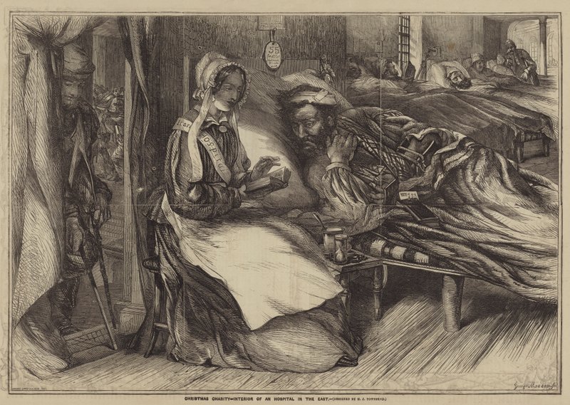 Kerstliefdadigheid, interieur van een ziekenhuis in het Oosten door Henry James Townsend